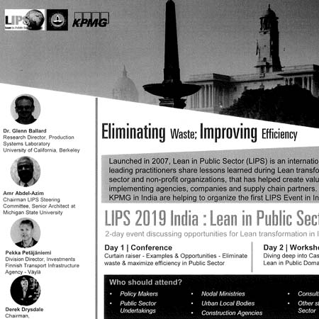 LIPS 2019 India - Eliminating Waste, Improving Efficiency